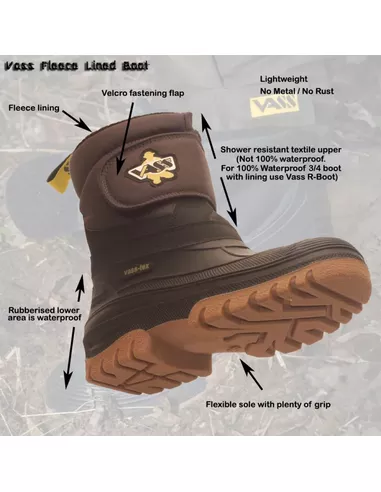 Vass Fleece Lined Boot With Velcro Strap